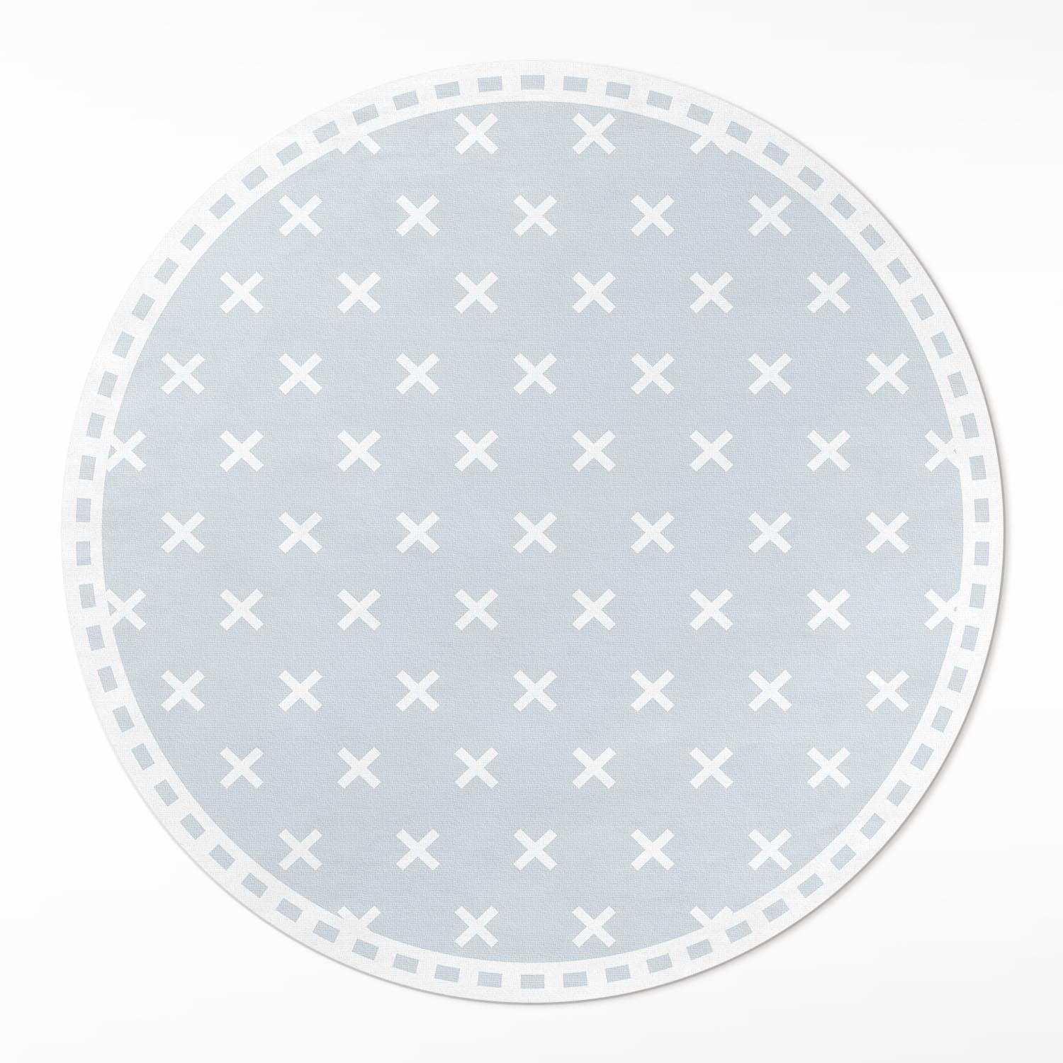 Vinylový okrúhly koberec Rozmer ⌀ 100 cm Jasné krížiky minimalistický vzor