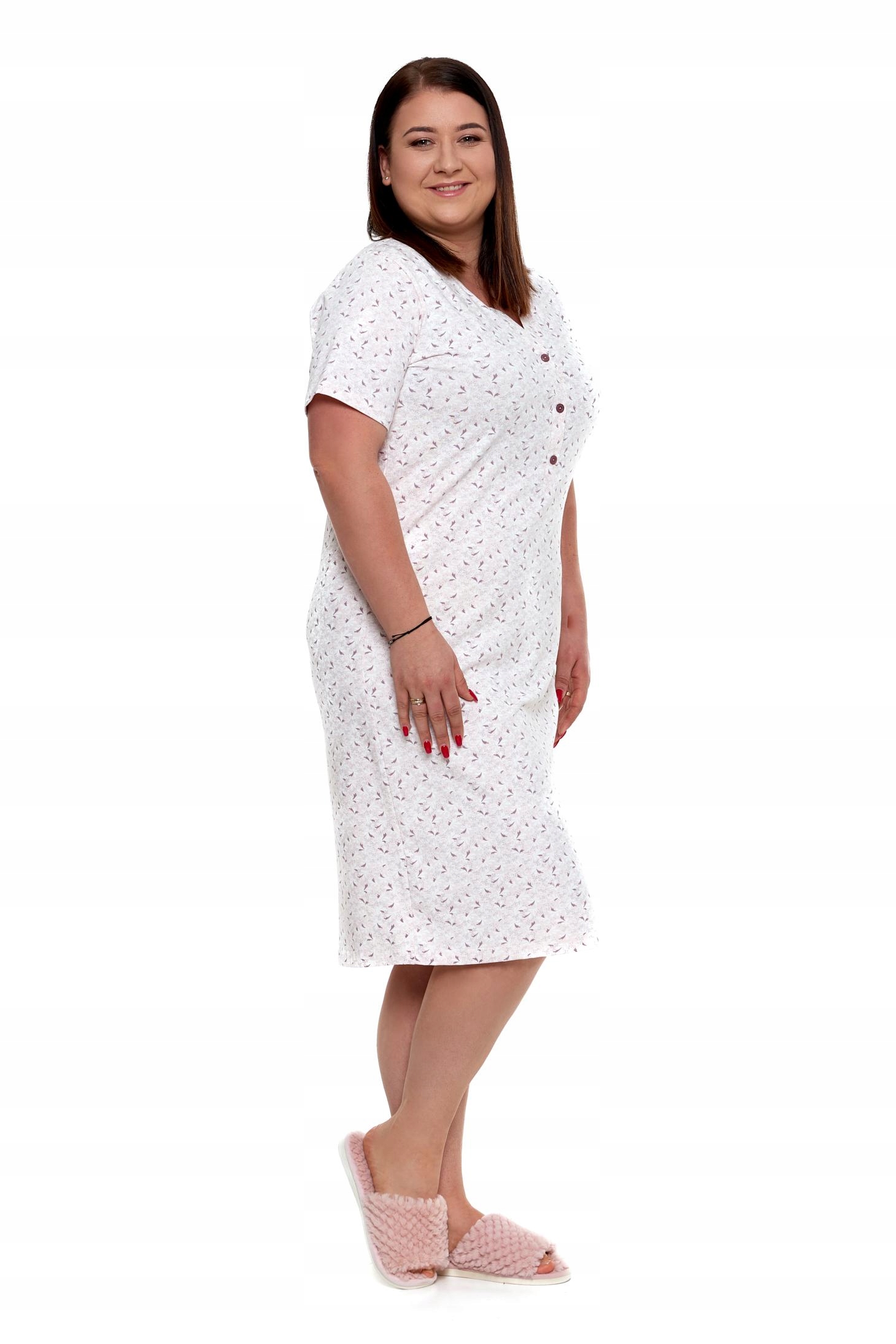 Koszula nocna bawełniana krótki rękaw plus size Marka Moraj