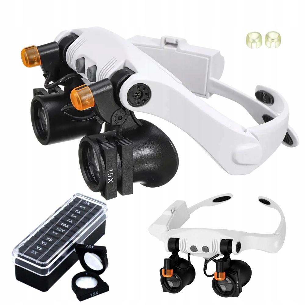 Lupa do czytania biała 30x powiększenie 18 diod LED