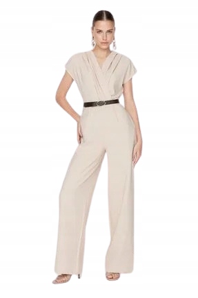 Trendyol Béžový Overal S Páskem A Krátkým Rukávem 36 5BB