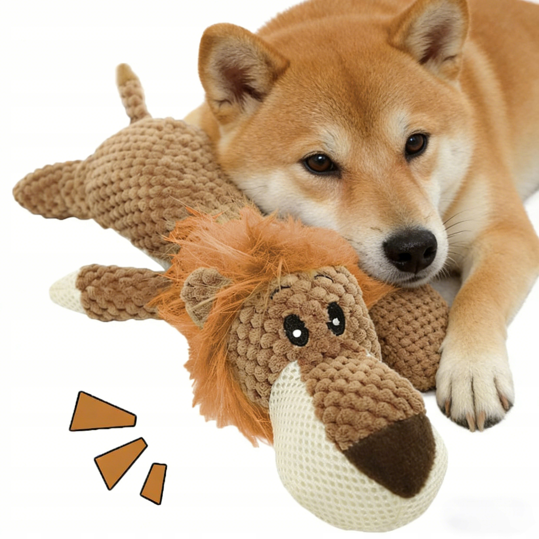 Levně Hračka Pro Psa A Kočku Plyšová Žvýkací Plyšová Pyšák Silný 34,6x14,5x6cm Lvi