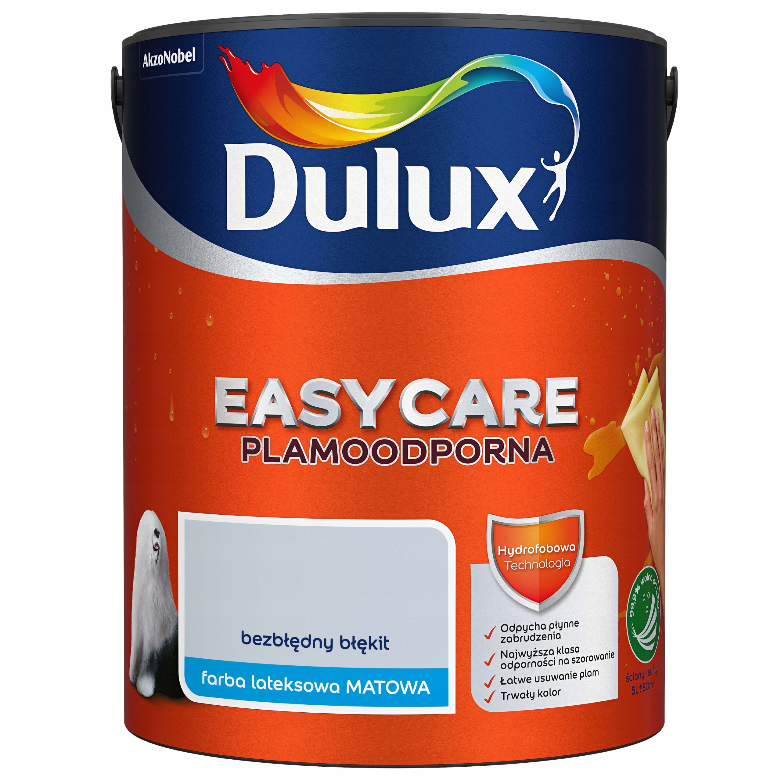 Dulux Easy Care Barva Odolná Proti Skvrnám, Bezchybná Světle Modrá 5 L