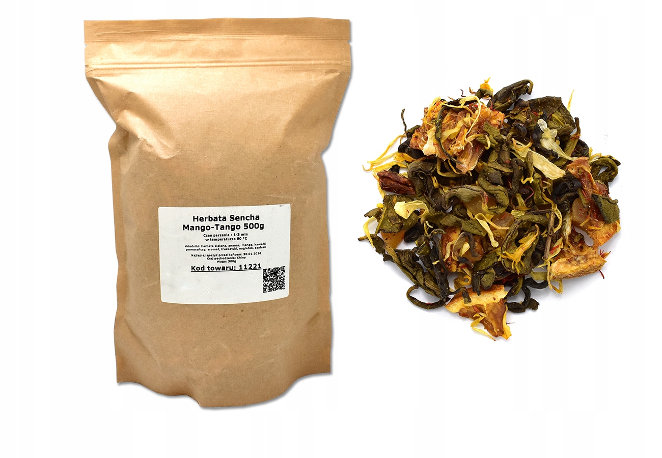 Herbata zielona Sencha mango-tango 500g