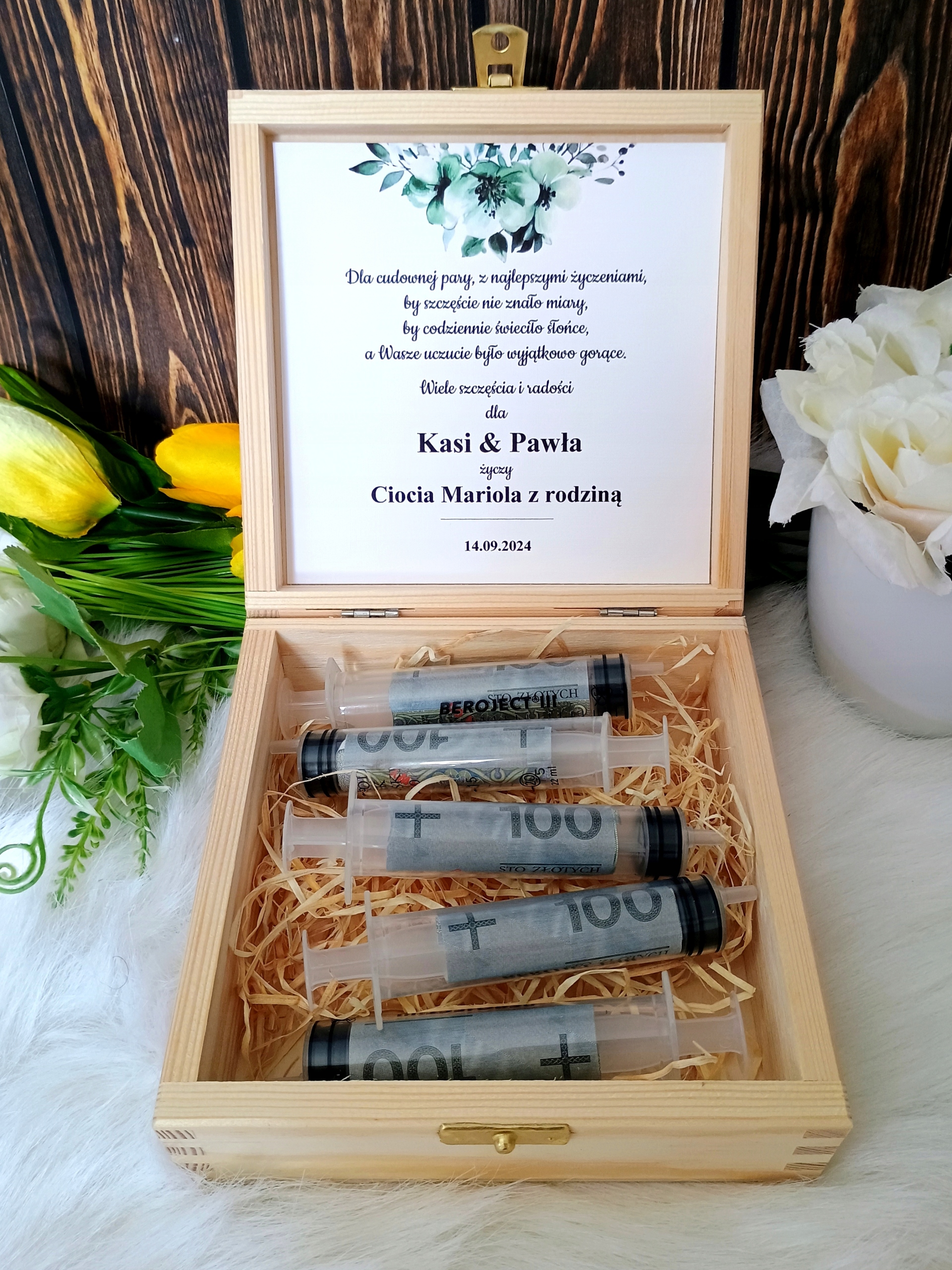 Zastrzyk gotówki na ślub * PREZENT * wesele 5 strzykawek Kod producenta 2233