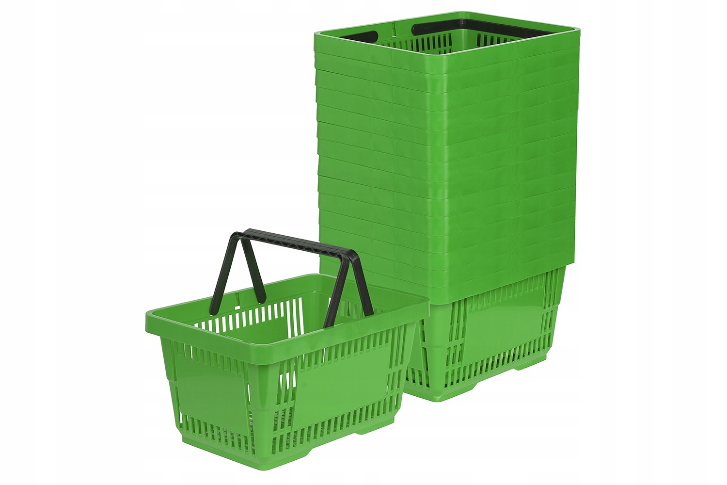 15 x košík 2 rukojeti nákupní košík, nákupní košík Světle zelený