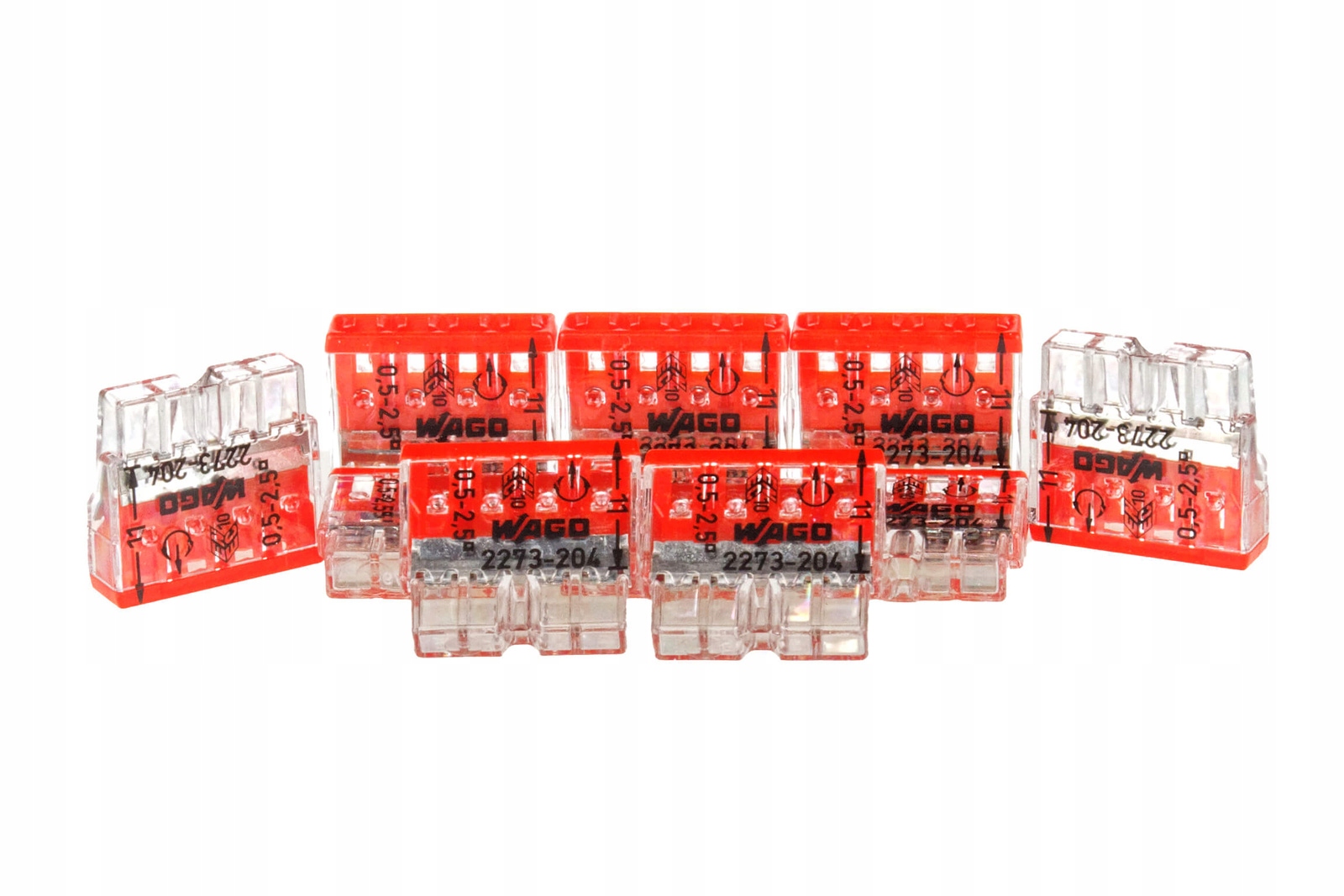 SZYBKOZŁĄCZKA ZŁĄCZKI WAGO NA DRUT 4x2,5 ZESTAW 50 SZTUK Przekrój żyły 0.5-2.5 mm²