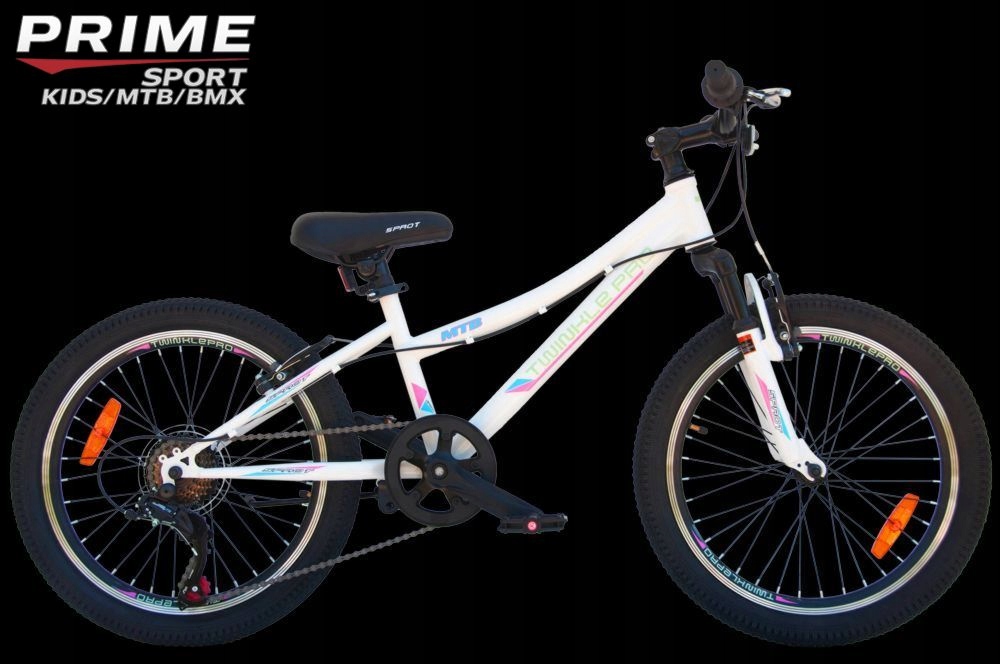 Rower 20" Mtb Twinkle Pro Girl 7-biegów Shimano amortyzator WHITE/Pink