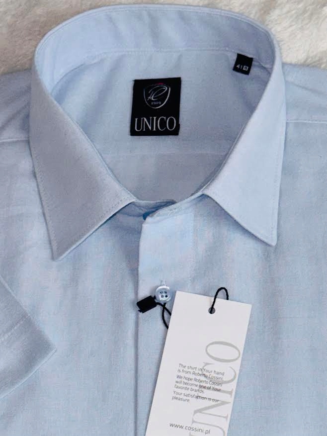 Unico Eco R.c. pánská košile Trend Slim krátký rukáv 176/182 40 KETEN/5