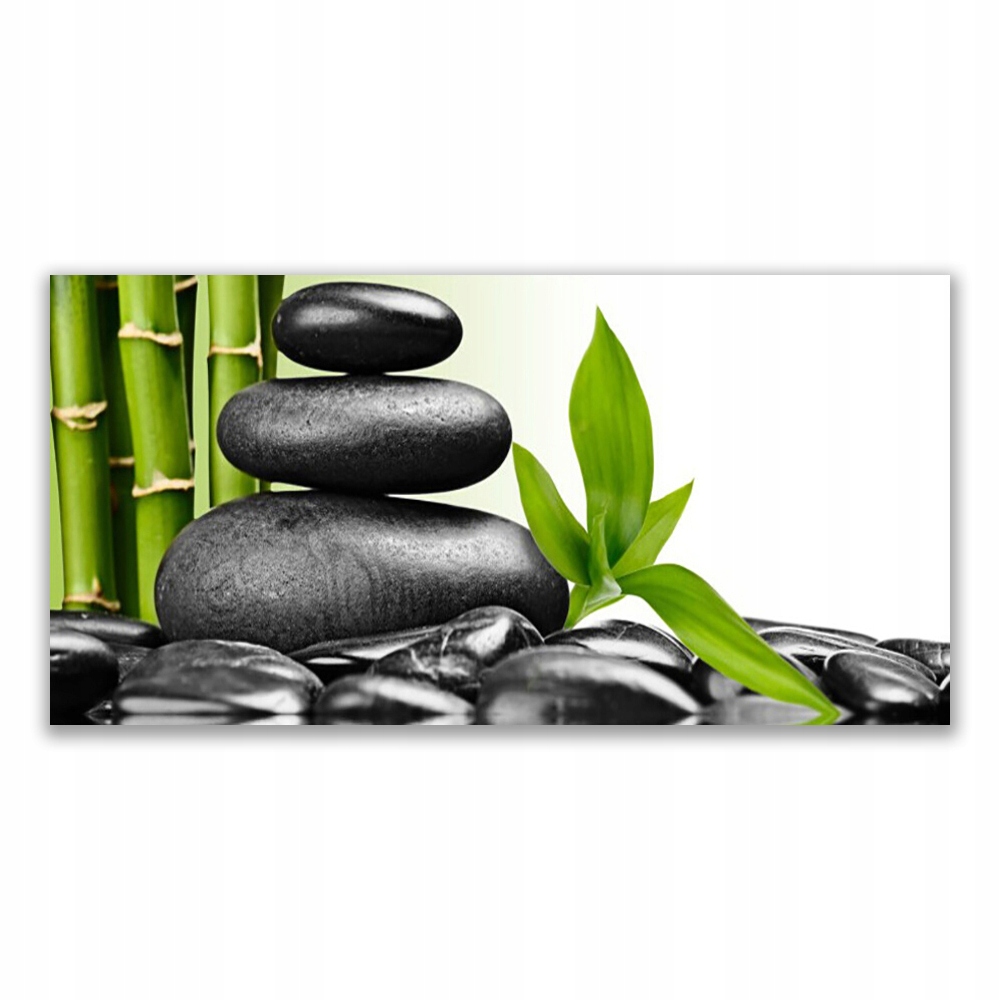 

Obraz z grafiką 120x60 cm Kamienie Liście Sztuka