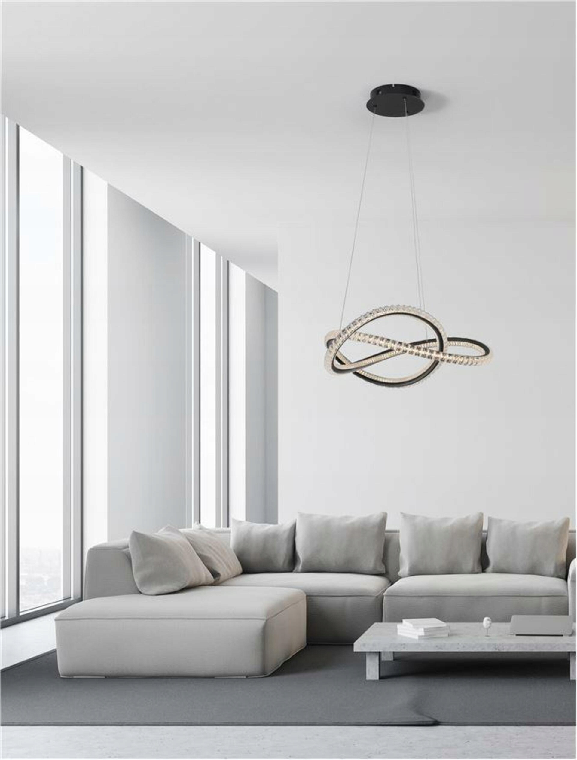 Nova Luce závěsné svítidlo Ginevra černý hliník a akryl Led 56W 230V 3000K