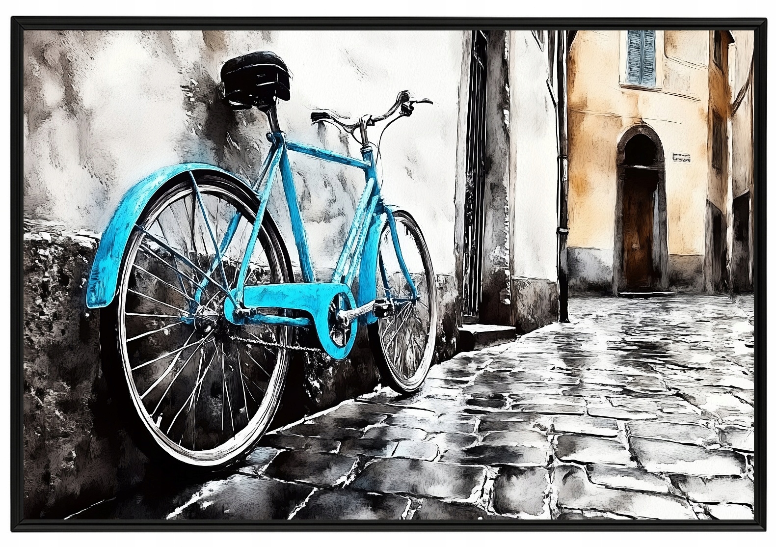 Plakát Rámeček Aluminium Kolo Itálie Staré Město Vintage 93x62