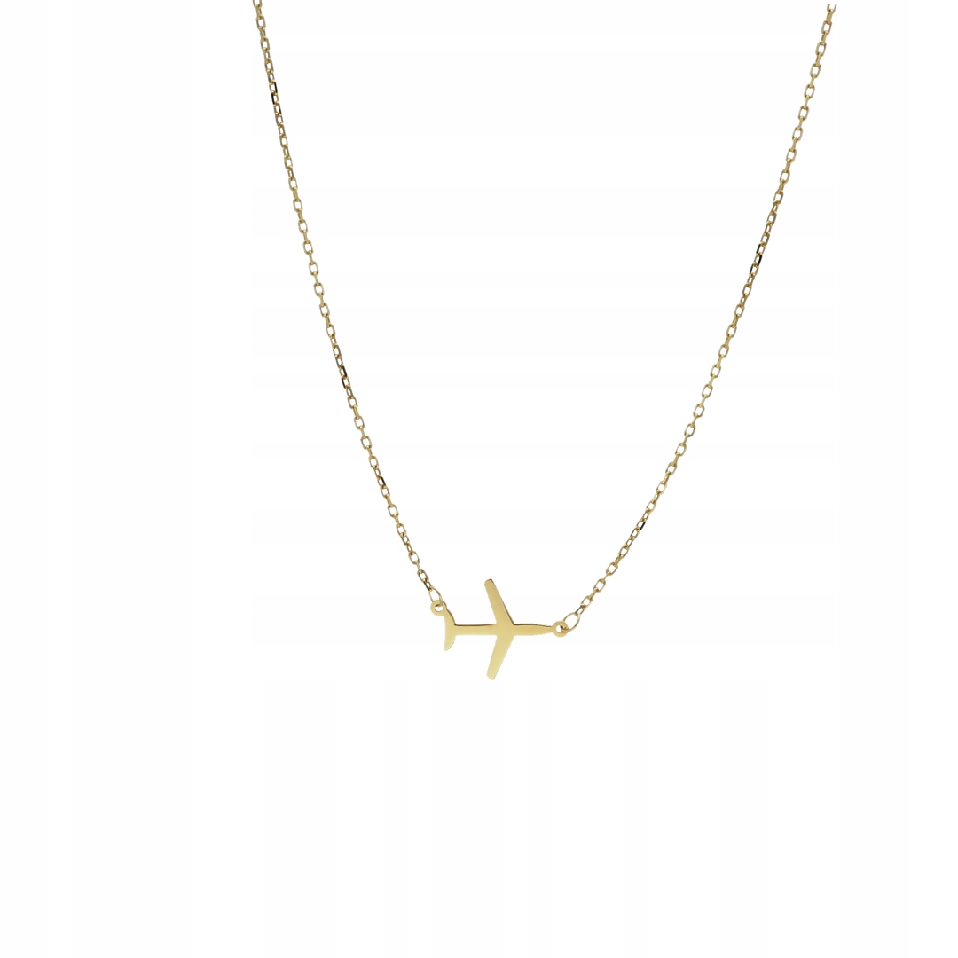 Náhrdelník celebrity s letadlem stříbro, pozlacený