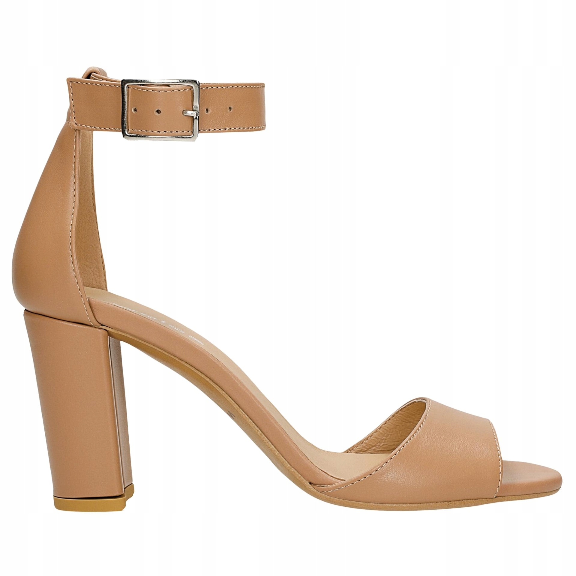 Hnědé dámské sandály na vysokém podpatku vel.