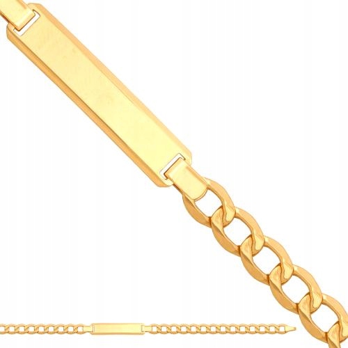 Náramek Ze Zlata 585 Pánský pancíř s plechem pro něj na Valentýna