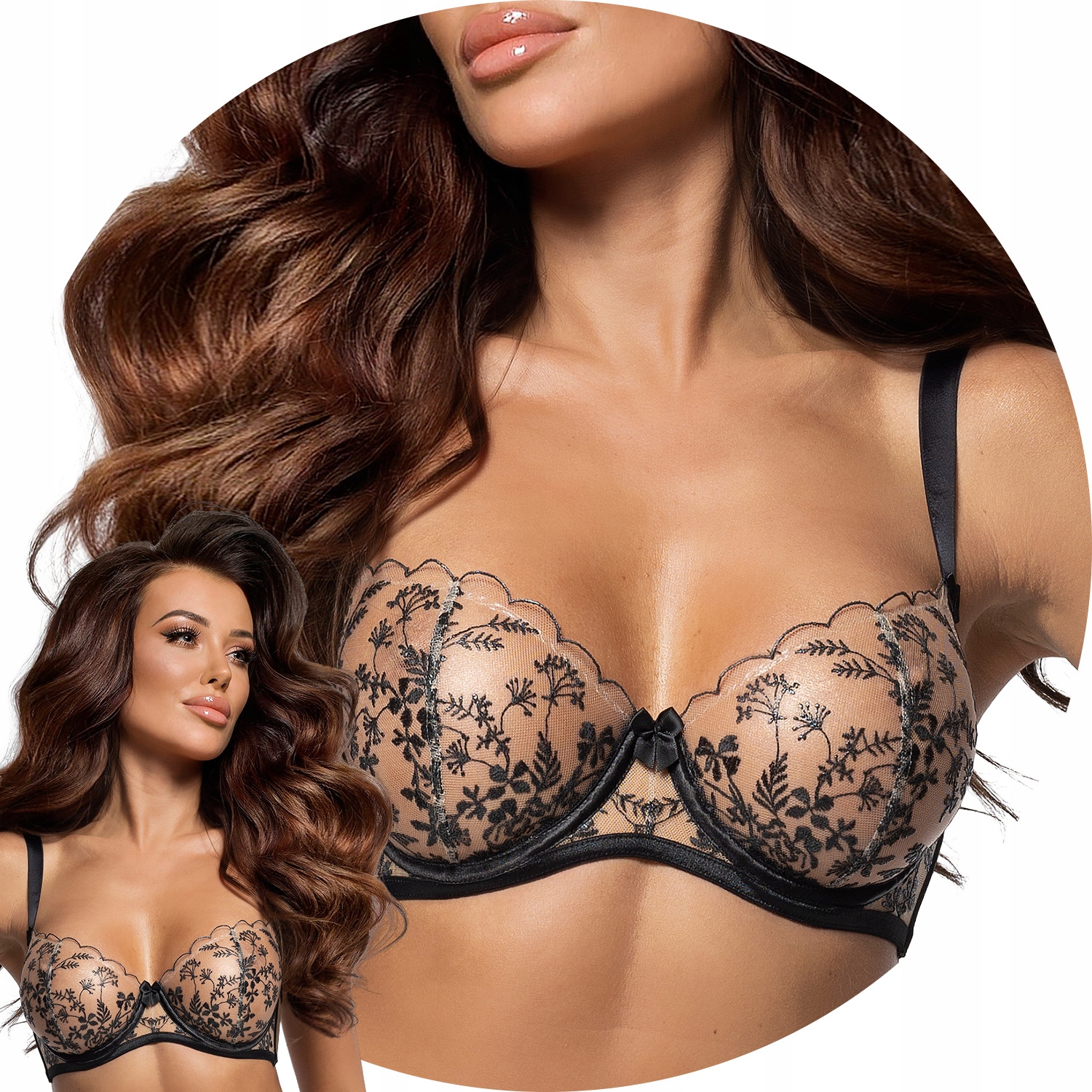 Axami V-10801 Podprsenka měkká béžovo-černá 65E