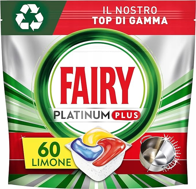 Levně Fairy Platinum Plus All in One kapsle do myčky 60ks Lemon