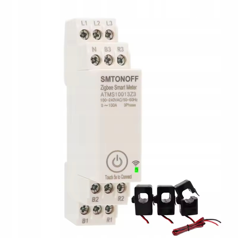 3-fázový obojsmerný merač energie 3 Ct Zigbee Tuya Zigbee2MQTT 100A