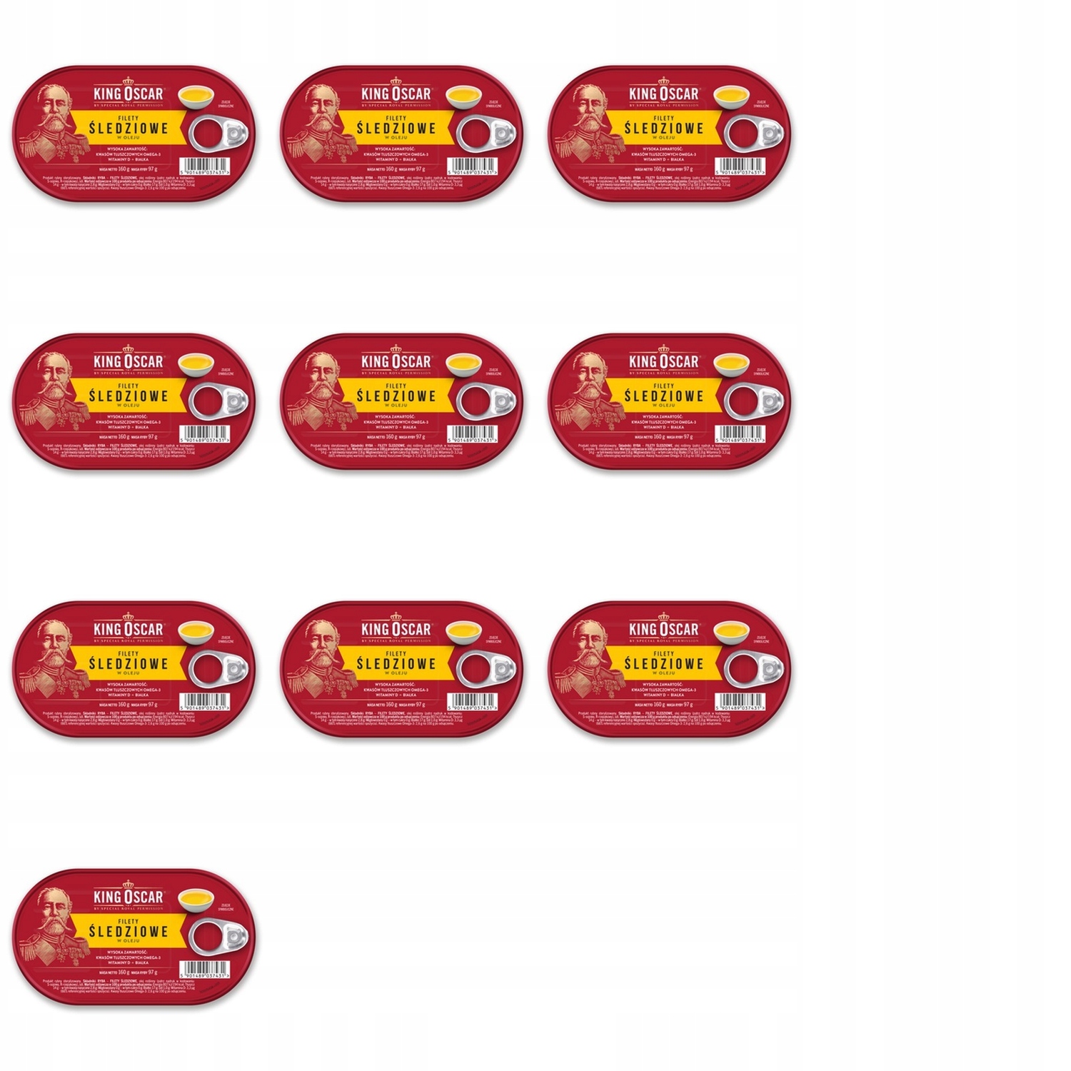 10 x 160 g King Oscar sleďové filé v oleji