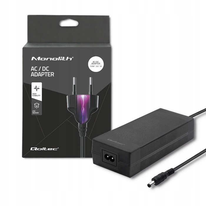 

Qoltec Zasilacz desktopowy 120W 24V |+ kabel