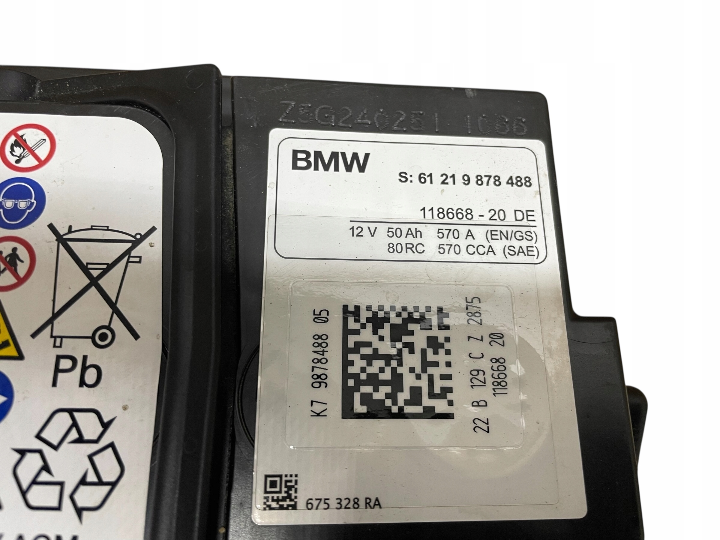 AKUMULATOR AGM START-STOP 12V 50AH 570A BMW / MINI 2022R Original
