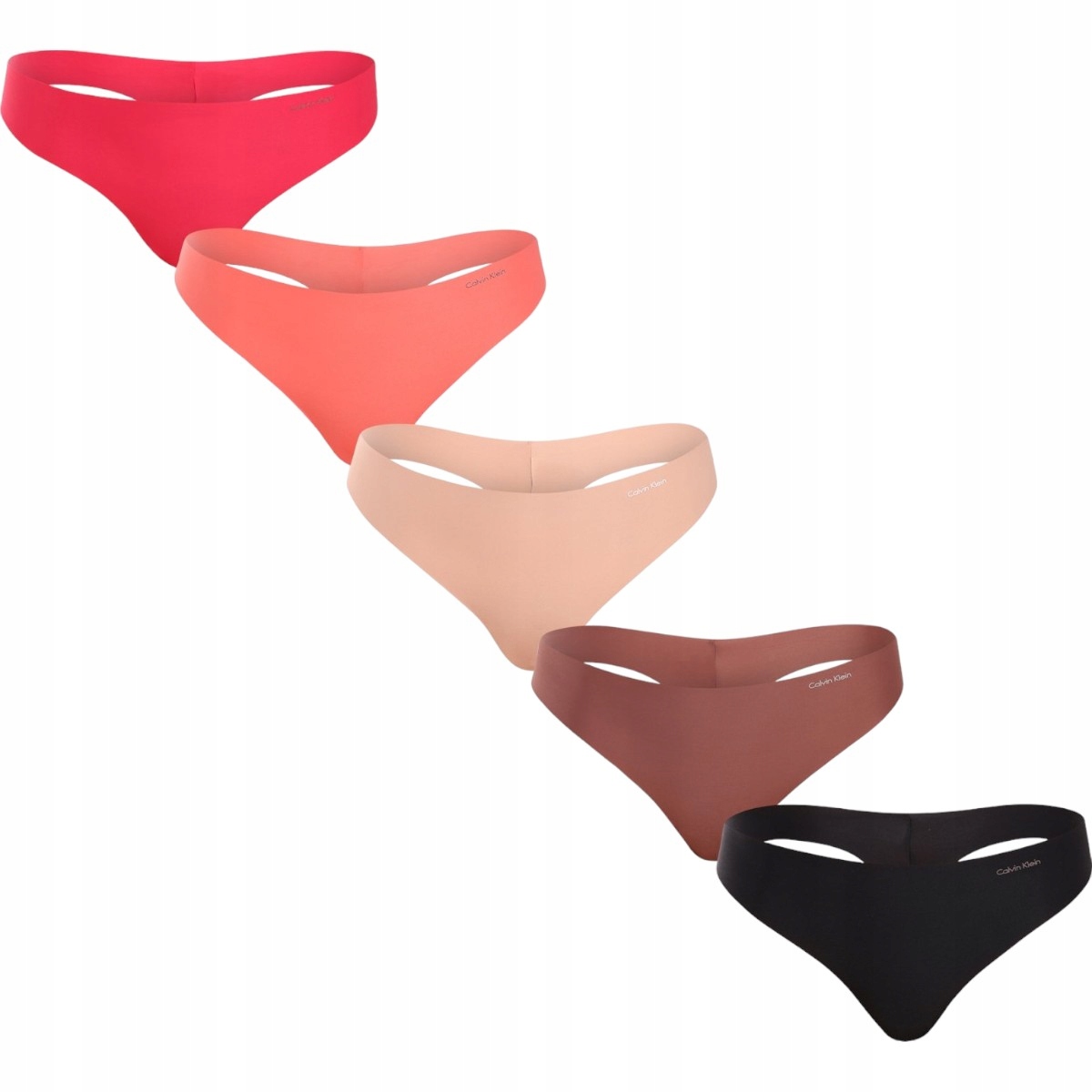 Calvin Klein Tanga Dámské Kalhotky Thong 5PK Vícebarevné r.XS