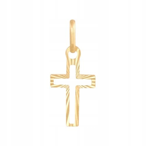 Zlatý křížek ryzosti 585, elegantní jako dárek k svatému přijímání 0.50 g