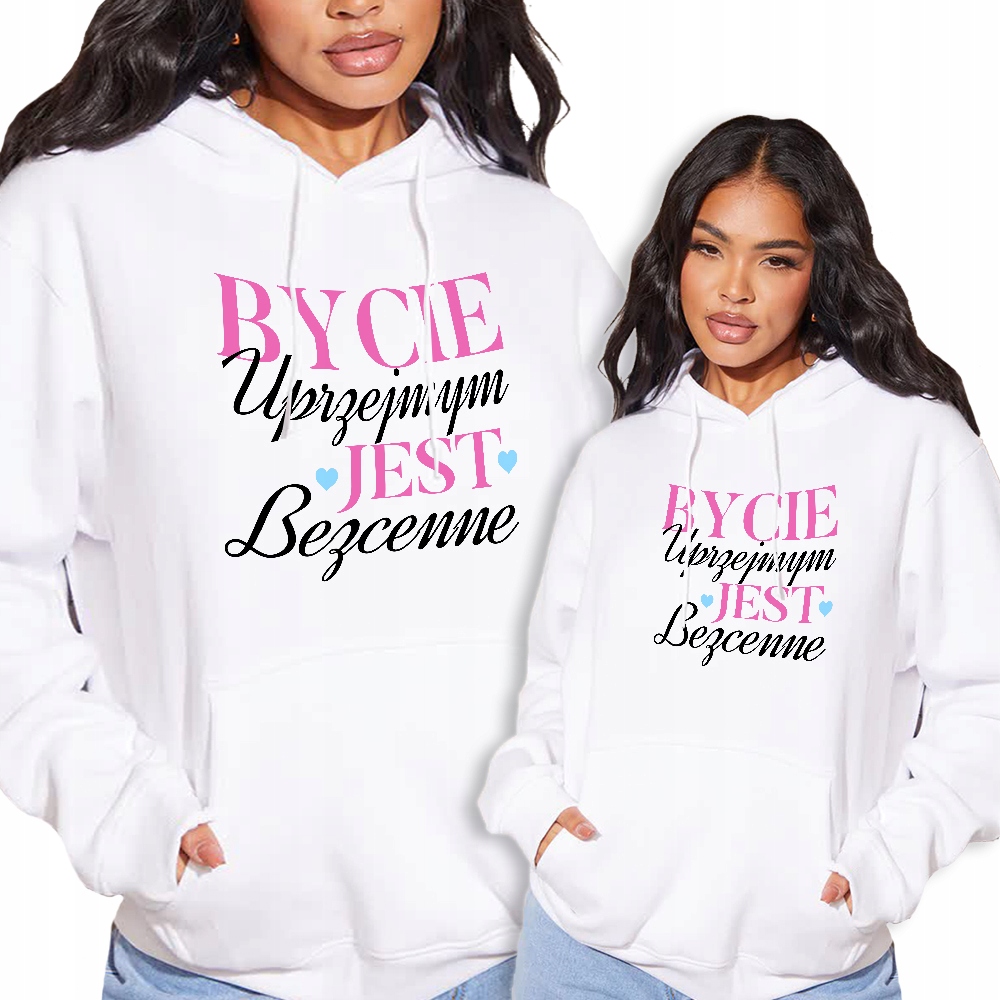 Mikina Bílá S Kapucí Být Slušný S