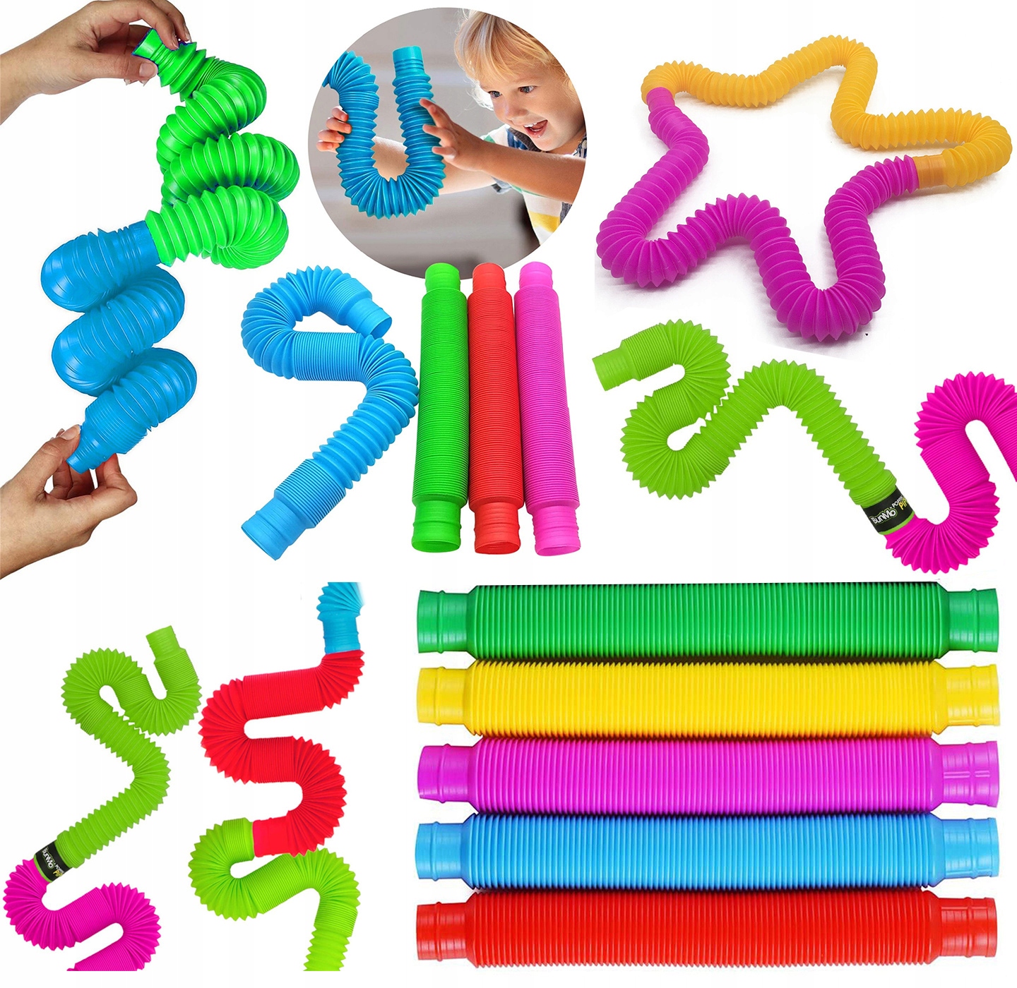 

_rury Rurki Sensoryczne XL Pop Tube Zestaw 1 Szt_