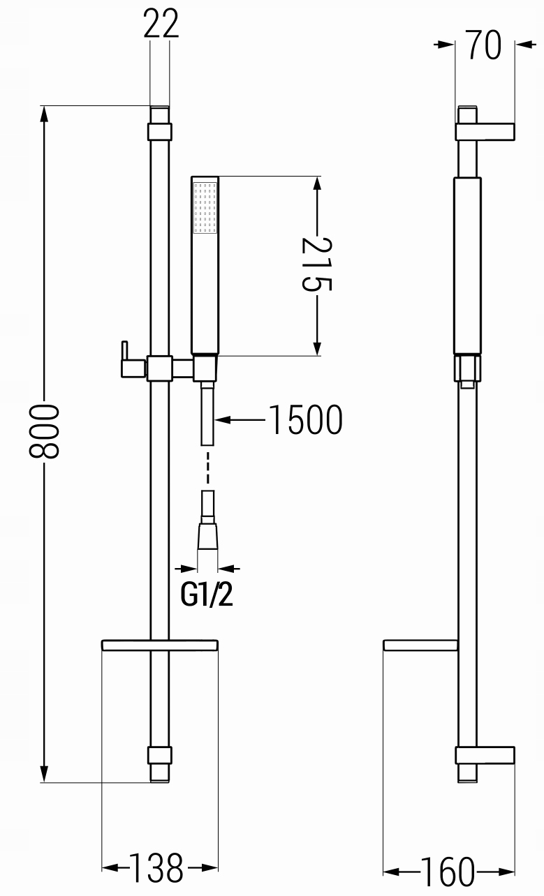 MEXEN DQ77 ZESTAW PRYSZNICOWY DRĄŻEK RĄCZKA CHROM Marka Mexen