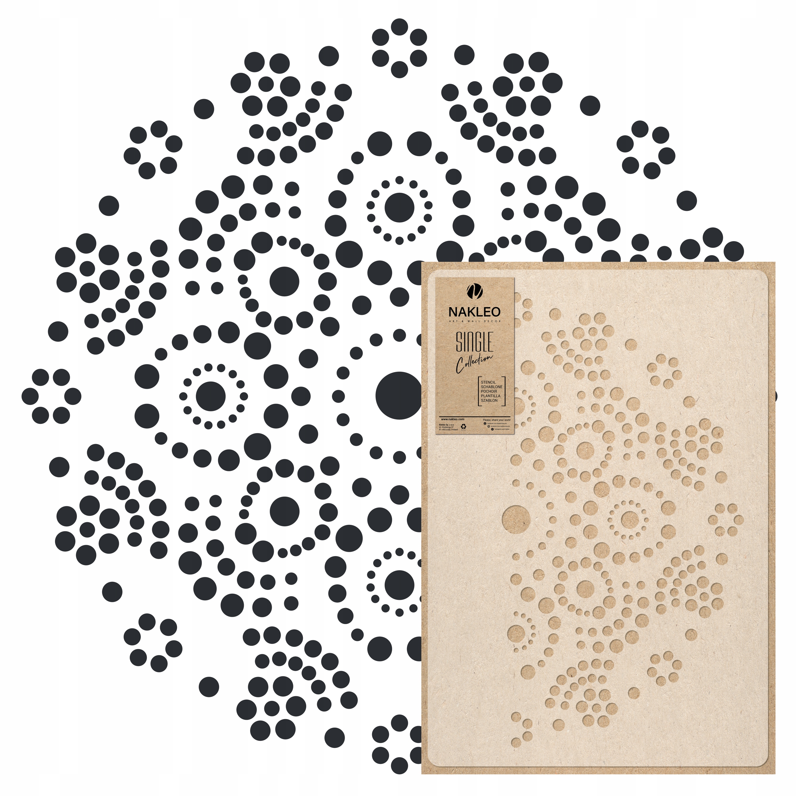 Malířská šablona Mandala L průměr 89 cm pro omítky Opakovaně Použitelný Omítka Beton