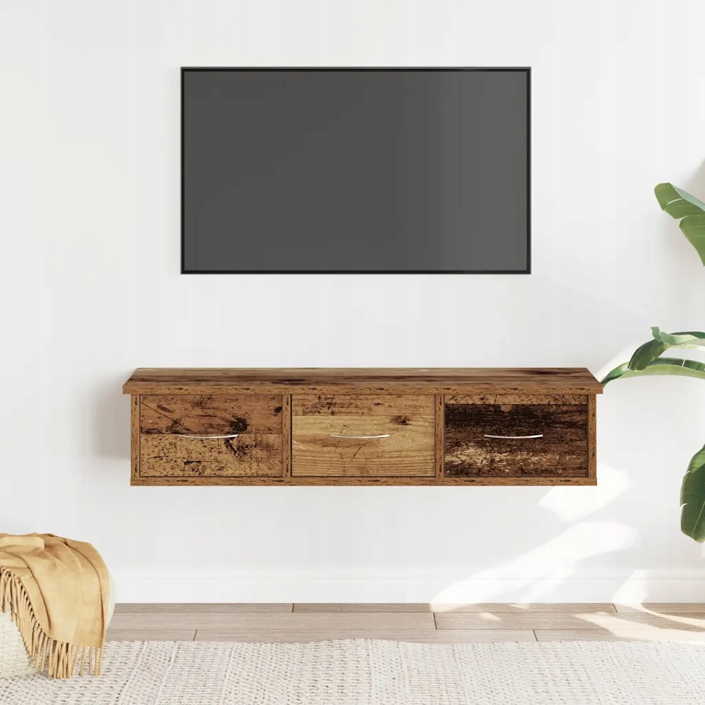 Nástěnná skříňka old wood 88 x 26 x 18,5 cm kompozitní dřevo Hnědá 855860