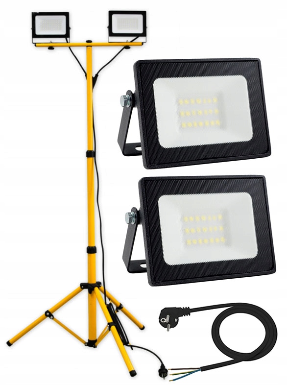 Naświetlacz Halogen LED 2x 30W + statyw i przewód