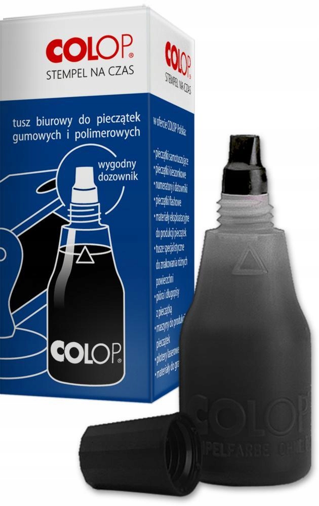 Tusz do stempli i pieczątek Colop 25ml czarny x3 Przeznaczenie stemple gumowe i polimerowe