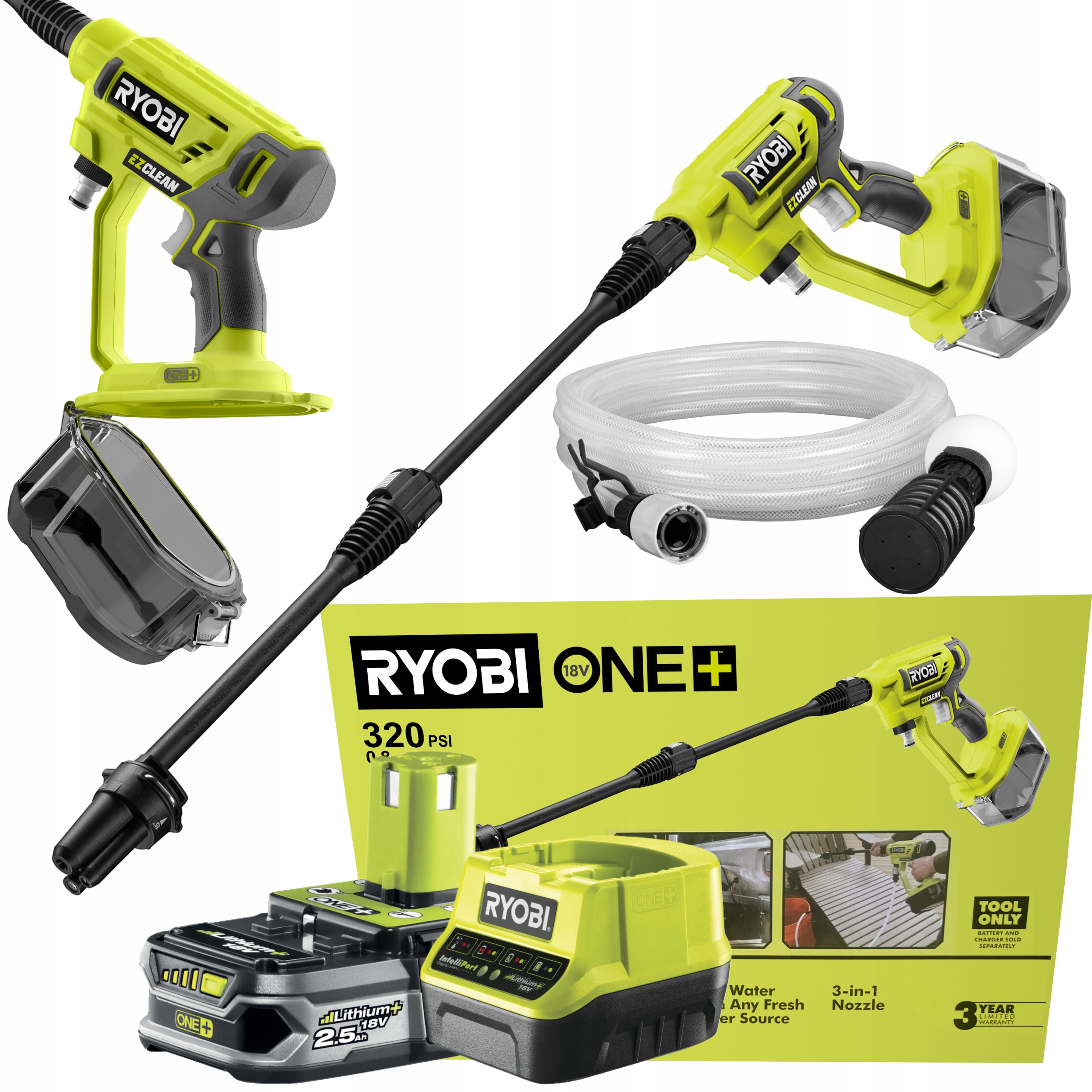 

Ryobi Akumulatorowa Myjka ciśnieniowa 18V 2,5Ah