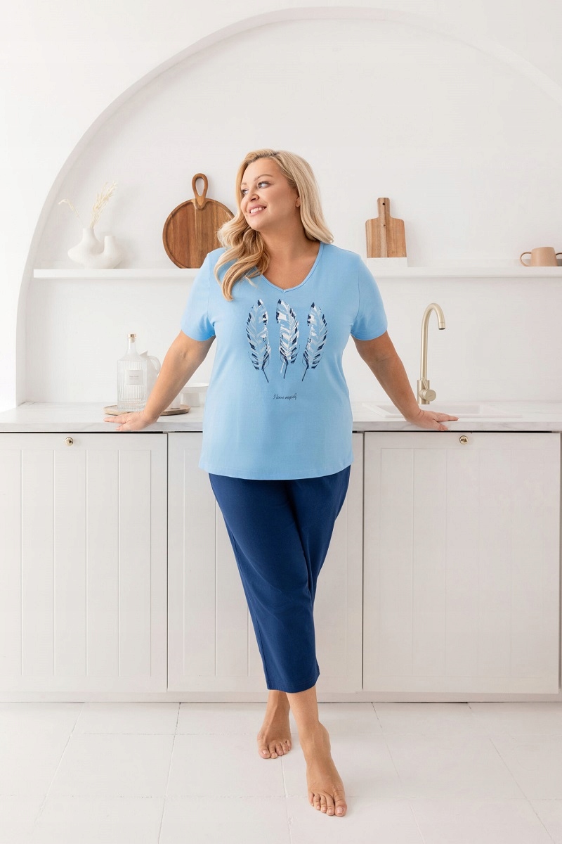Dámské Pyžamo 742/3XL, Modrá Barva