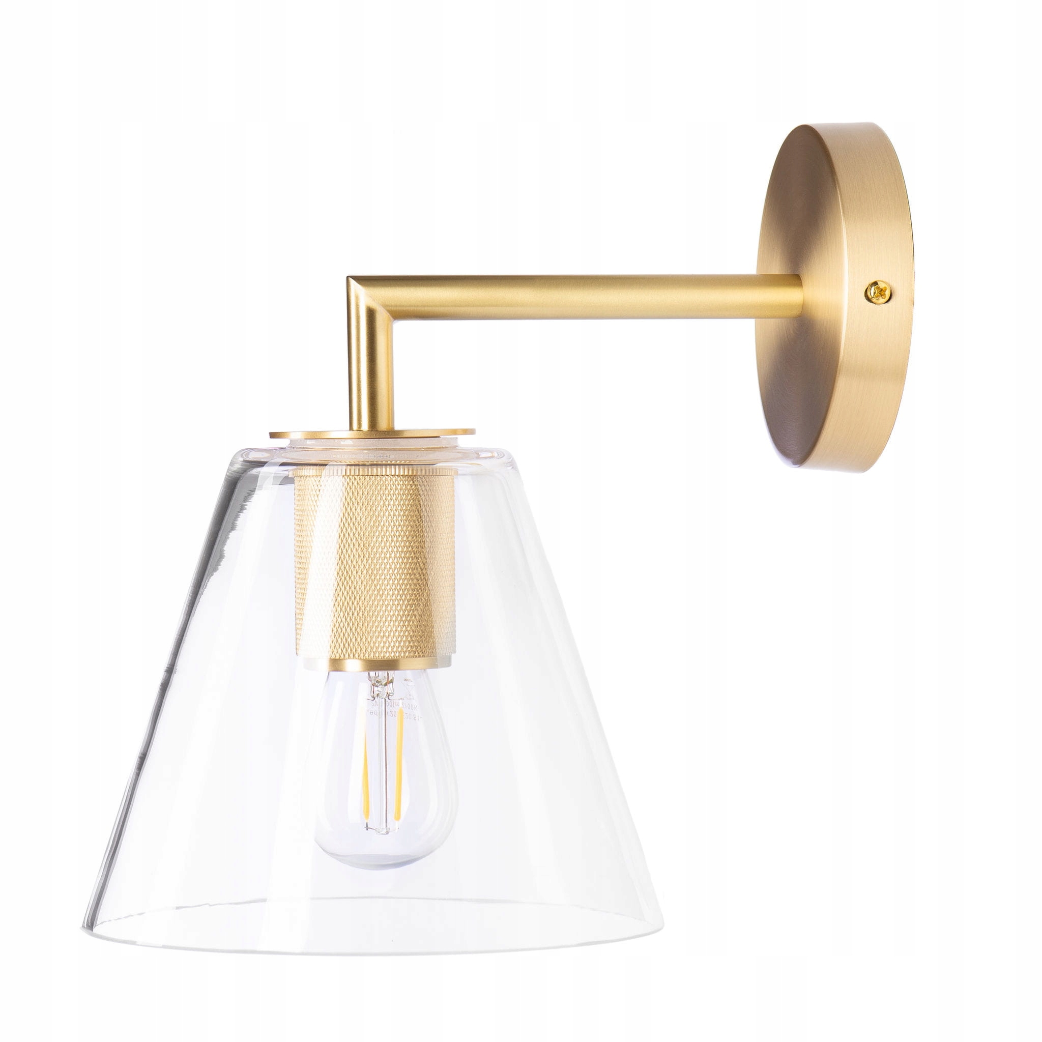 Kinkiet szklany mosiądz złoty Madrid Premium