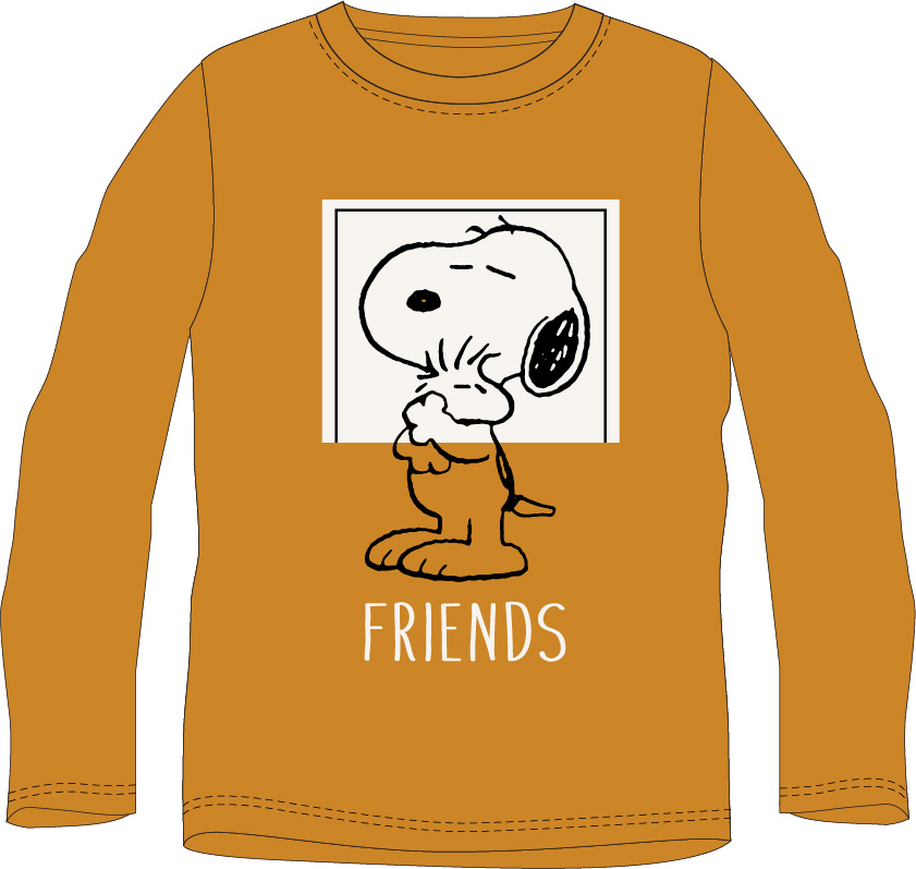 SNOOPY BLUZKA DŁUGI RĘKAW chłopięca bawełna BRĄZ 116 R702C Marka EplusM