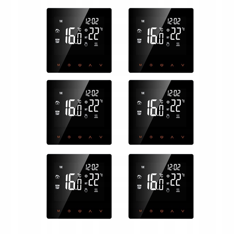 WiFi regulátor teploty Tuya 16A LCD 6 Ks