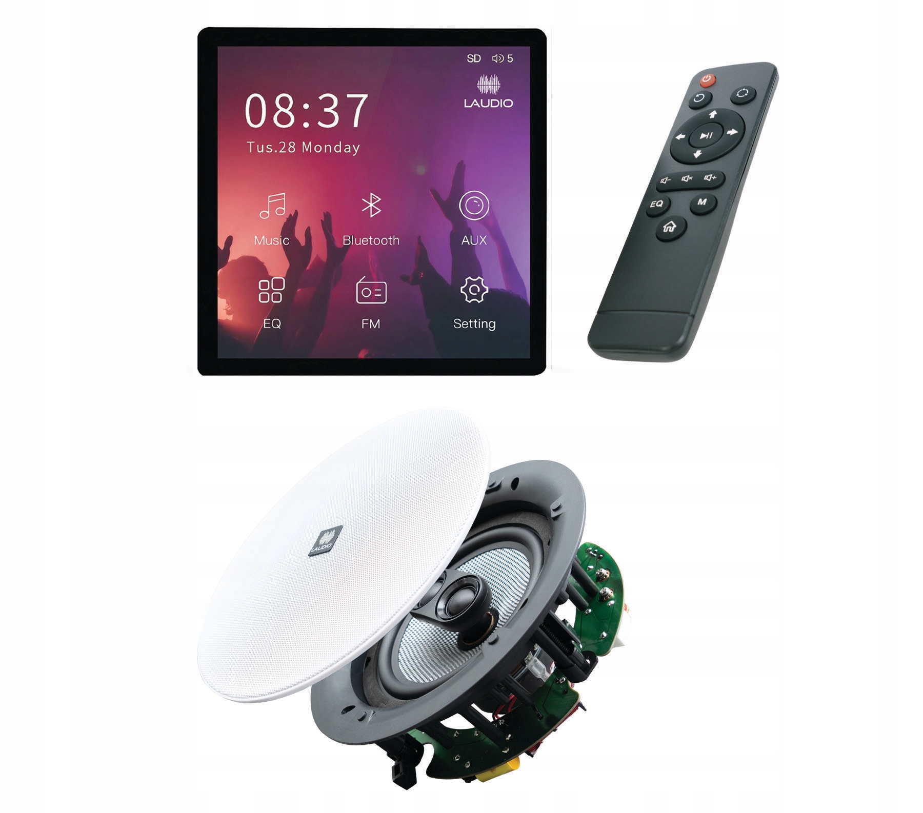 Podomítkové Rádio Laudio W20BT S Bluetooth Usb Sd Stereo Reproduktor 50 W