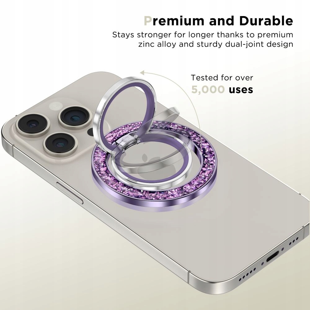 RING PODSTAWKA STAND DO MAGSAFE NA TELEFON DO ETUI DIAMENTY FIOLET GLAMOUR Kod producenta Ring na silny magnes violet