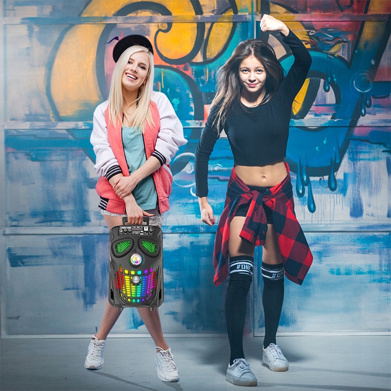 GŁOŚNIK BEZPRZEWODOWY PRZENOŚNY KARAOKE BLUETOOTH RADIO MIKROFON LED USB EAN (GTIN) 5905440490211