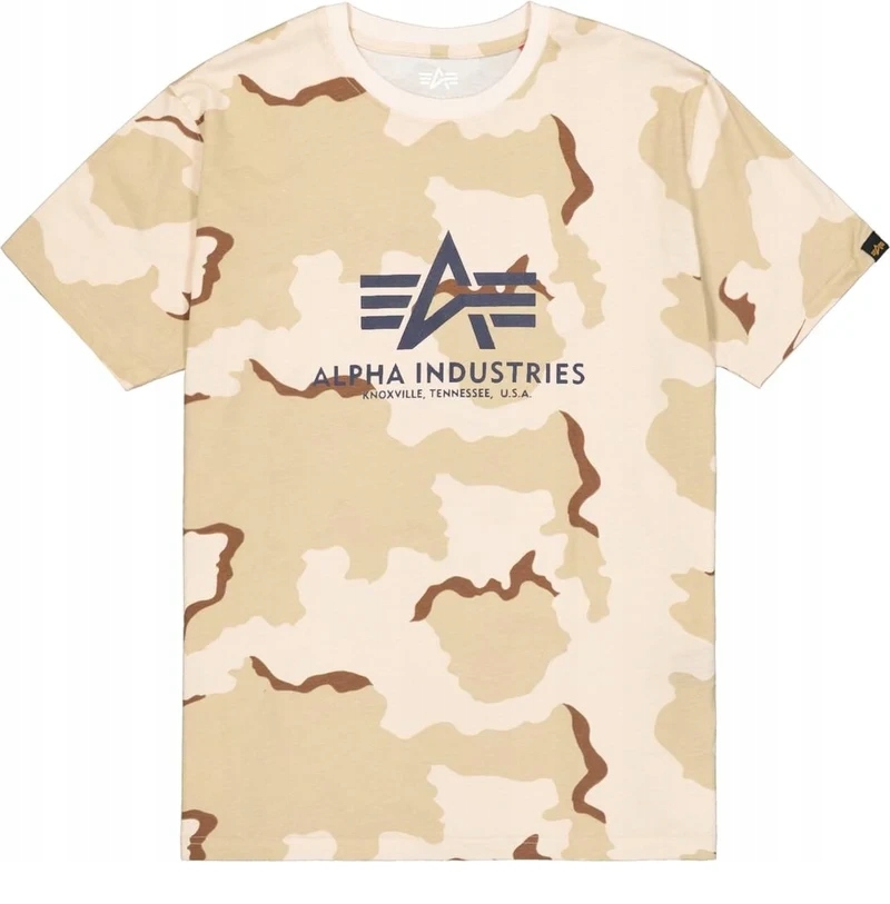 Alpha Industries Pánské tričko Basic Big Logo Camo T světle maskáčové 1