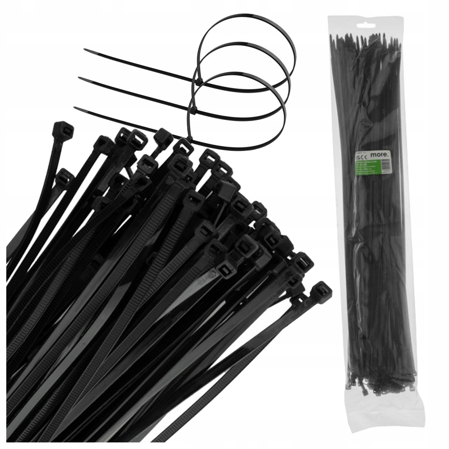 Opaski Kablowe Zaciskowe Czarne 4.6X500MM Zestaw 100SZT More Mocne Premium