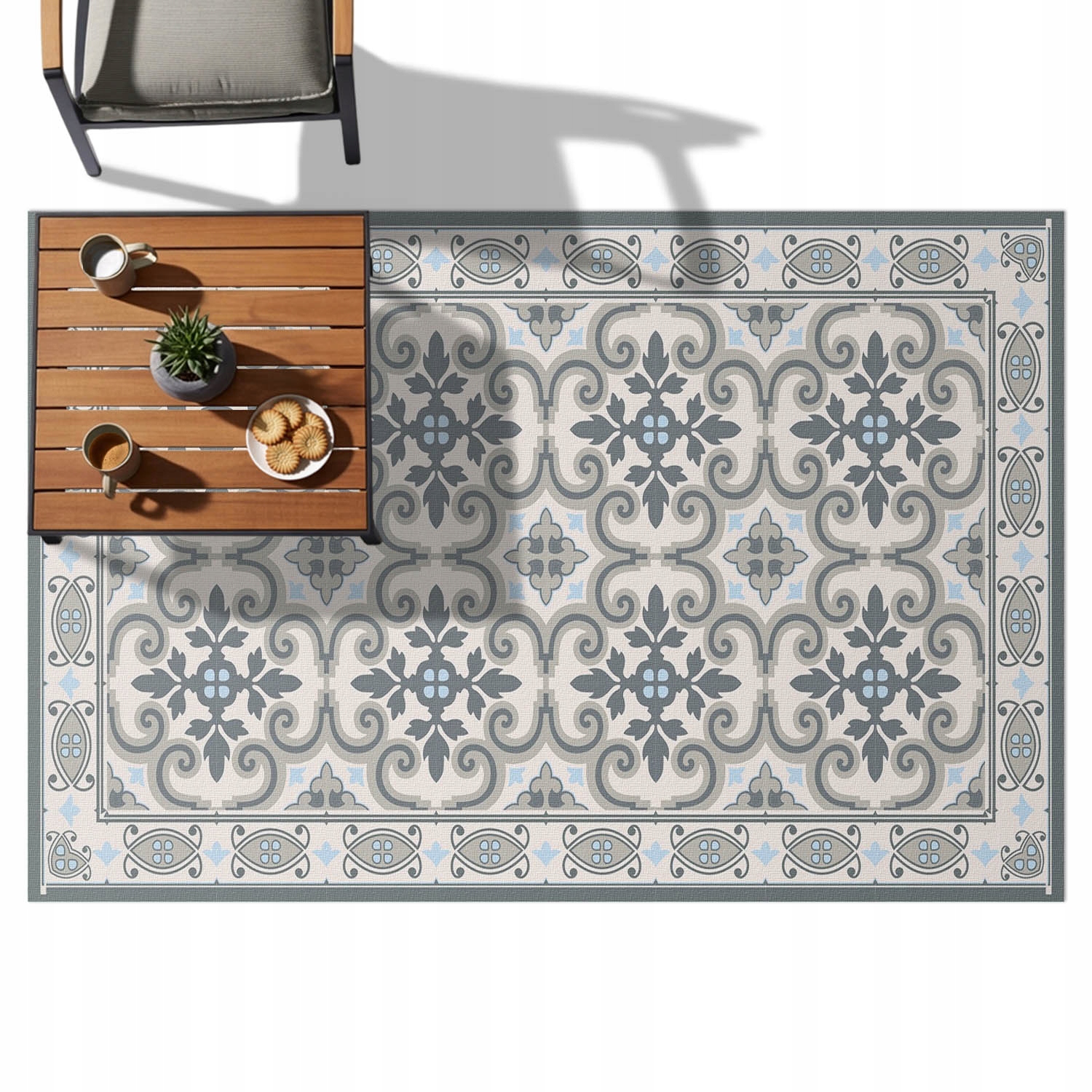 Vinylový Koberec z Pvc Odolný vůči vodě Terasa Balkon Zahrada Vzor Talavera 120x180