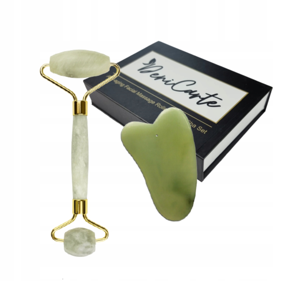 

Masażer Do Twarzy Jadeitowy Roller Gua Sha Box