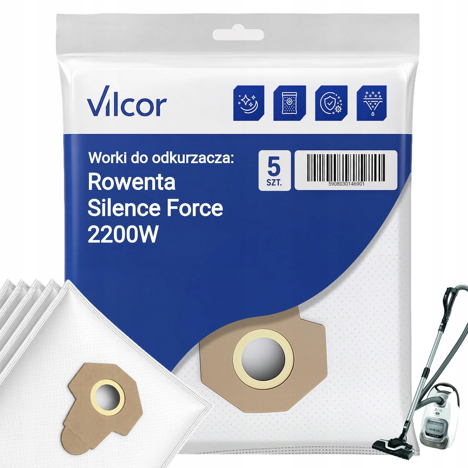 Worki Syntetyczne do Rowenta Silence Force 2200W Odkurzacza, Bezalergiczne