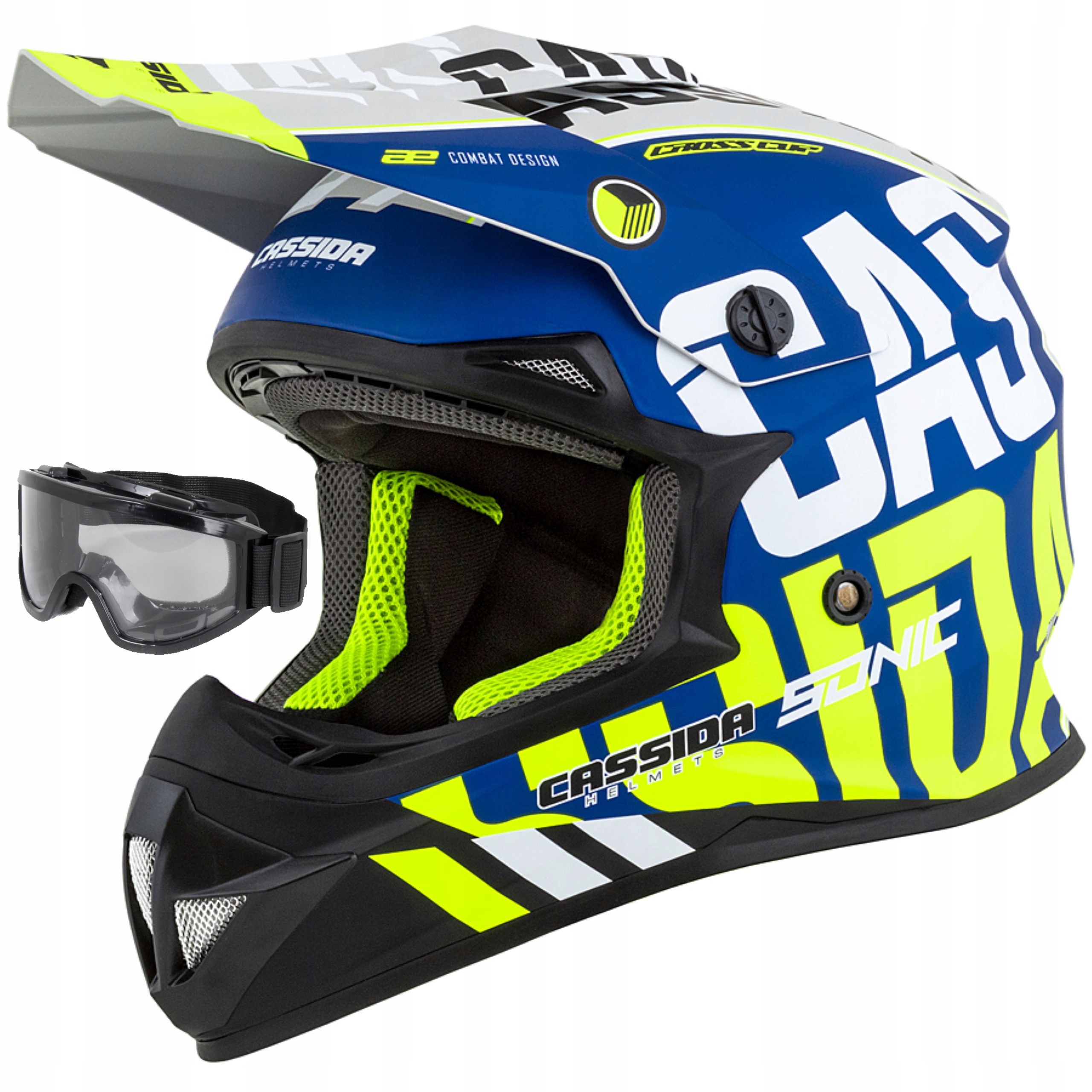 

Cassida Kask Motocyklowy Na Crossa Sonic + Gogle M