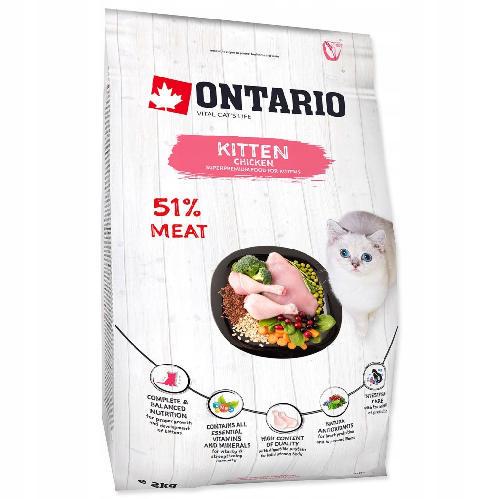 Levně Krmivo Ontario Kitten Chicken 2kg