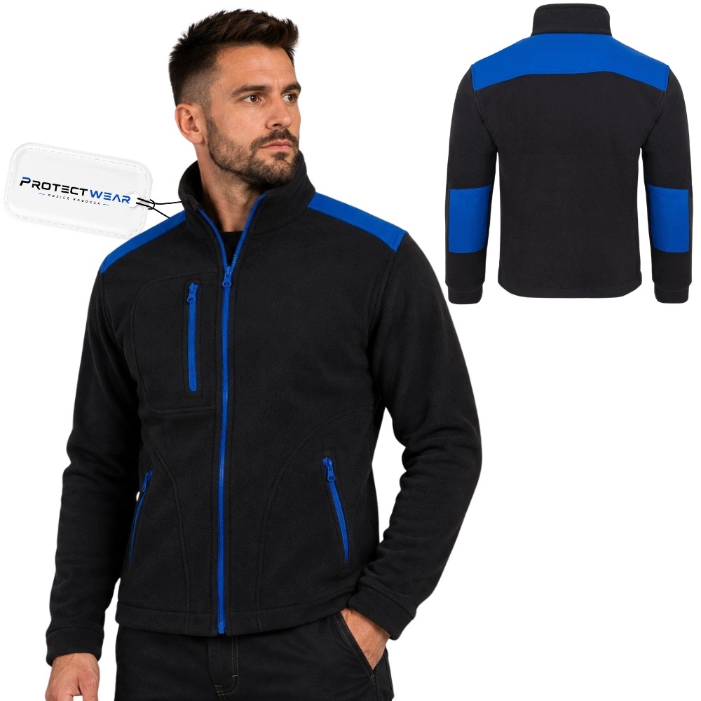 Dámský pracovní fleece silný zateplený modrý 350g s kapsami na zip vel. L