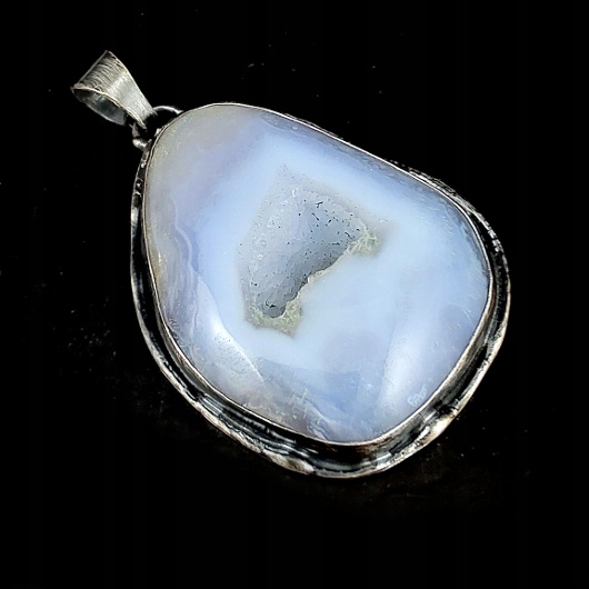 Chalcedon Geoda Krystaly Stříbro Stříbrný Oxidovaný Minerál